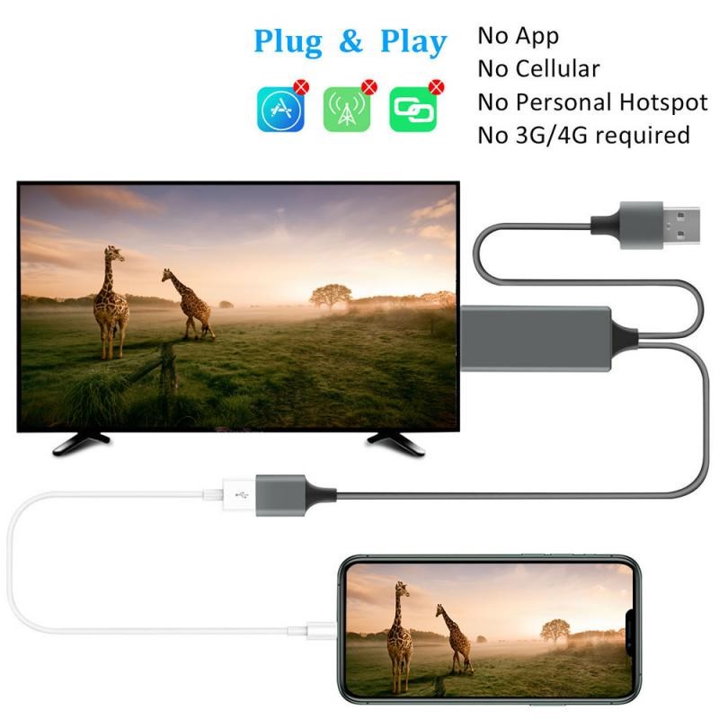 3in1 HDMI Mirroring Cable Phone To TV HDTV Adapter HD 1080P - 图0