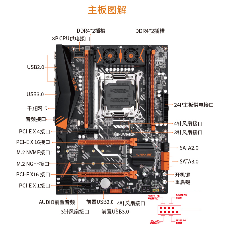 华南金牌X99-BD3/BD4主板cpu套装全新2011-3针台式电脑 E5 2678V3-图3