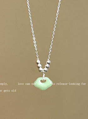 新中式平安锁吊坠气质复古锁骨链