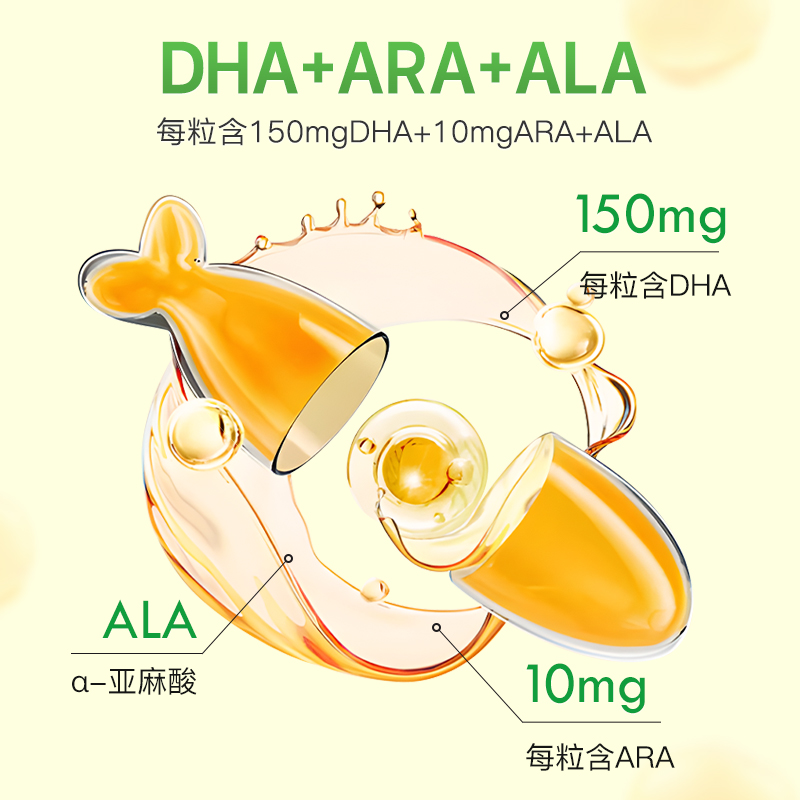 万哺乐sn-2藻油无糖DHA90粒学生3A配方儿童dha藻油胶囊孕妇青少年 - 图0