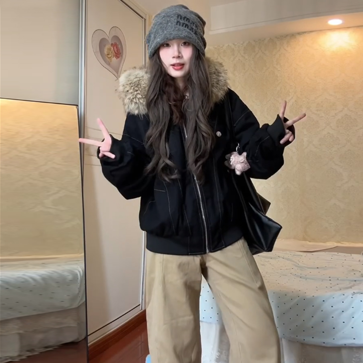 美式棉服女款2025新款冬季棉衣座山雕派克服小个子短款棉袄外套潮,淘宝优惠券,粉丝福利购,淘宝优惠卷