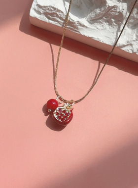 HOWEET石榴项链女款锁骨链高级感
