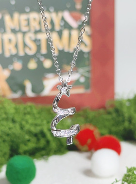 HOWEET星星圣诞树项链钛钢