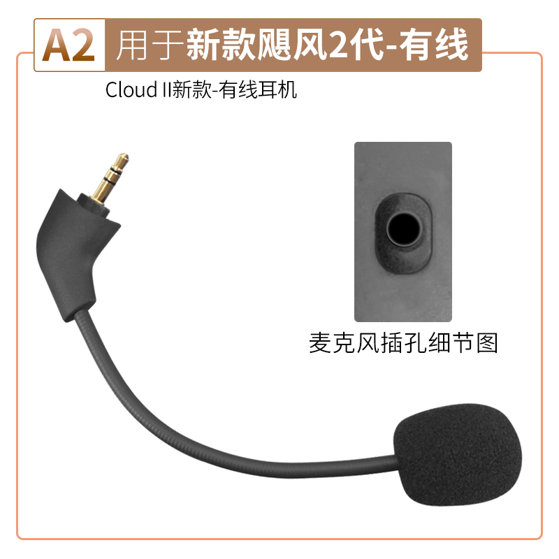 品吉高麦克风适用于金士顿HyperX飓风2代麦克风话筒Cloud II Wireless无线耳机配件暴风Silver战斧Core海绵套 - 图2