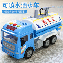 Can spray water sprinkler Toy Children Large Number Simulation Engineering Car Model Baby Sound And Light Inertial Car 3-6 years 2