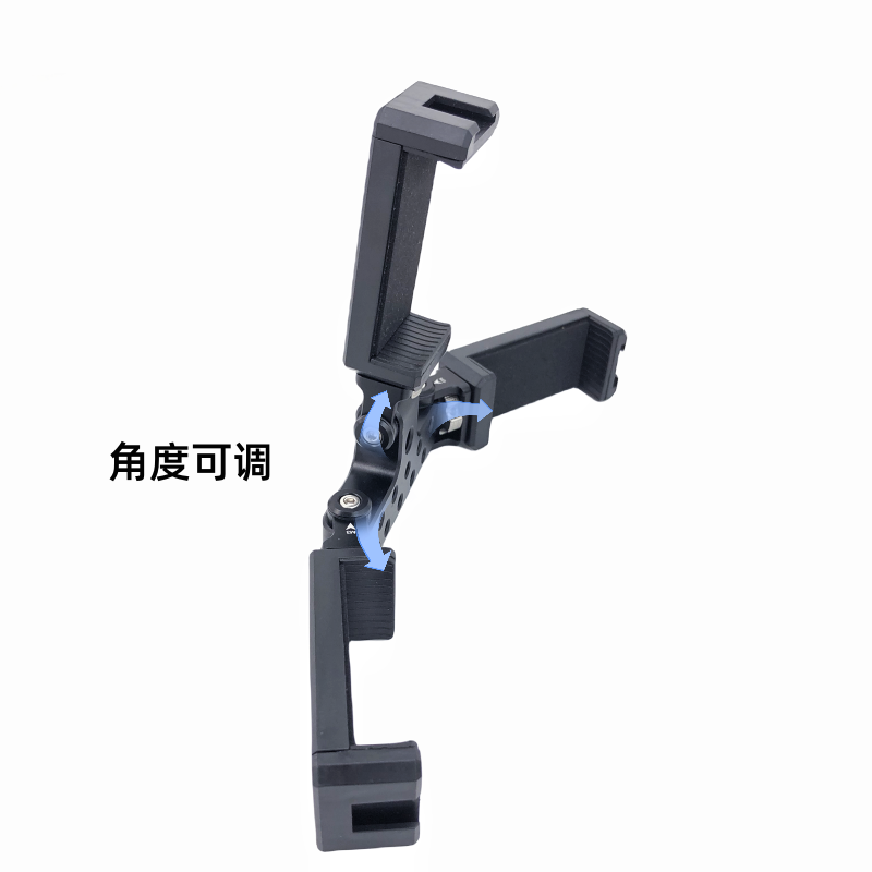 金属三机位座手机直播支架转接头单反相机三脚架多机位配件可调角度铝合金云台通用拓展魔术手麦克风补光灯 - 图1