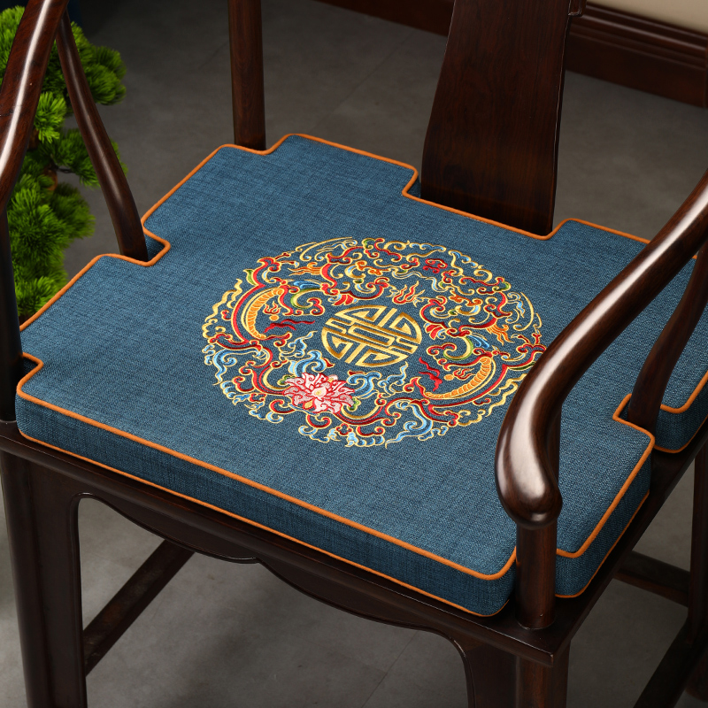 中式红木椅子坐垫太师椅圈椅垫实木家具茶椅凳子垫乳胶沙发垫定制 - 图1