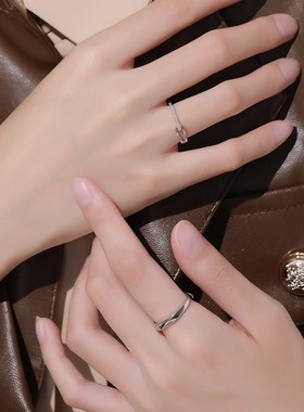 999银鲁伯特之泪情侣款戒指女男一对小众设计对戒七夕礼物送女友