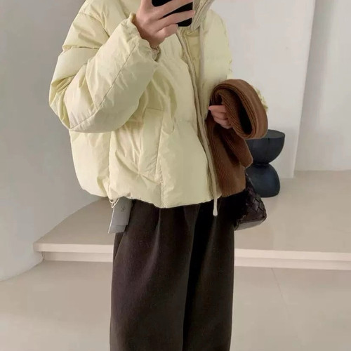 米米时尚设计感百搭韩系加厚羽绒外套羽绒服(含50白鸭绒)81175 - 图1