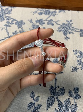 足银999新中式如意红绳手链纯银