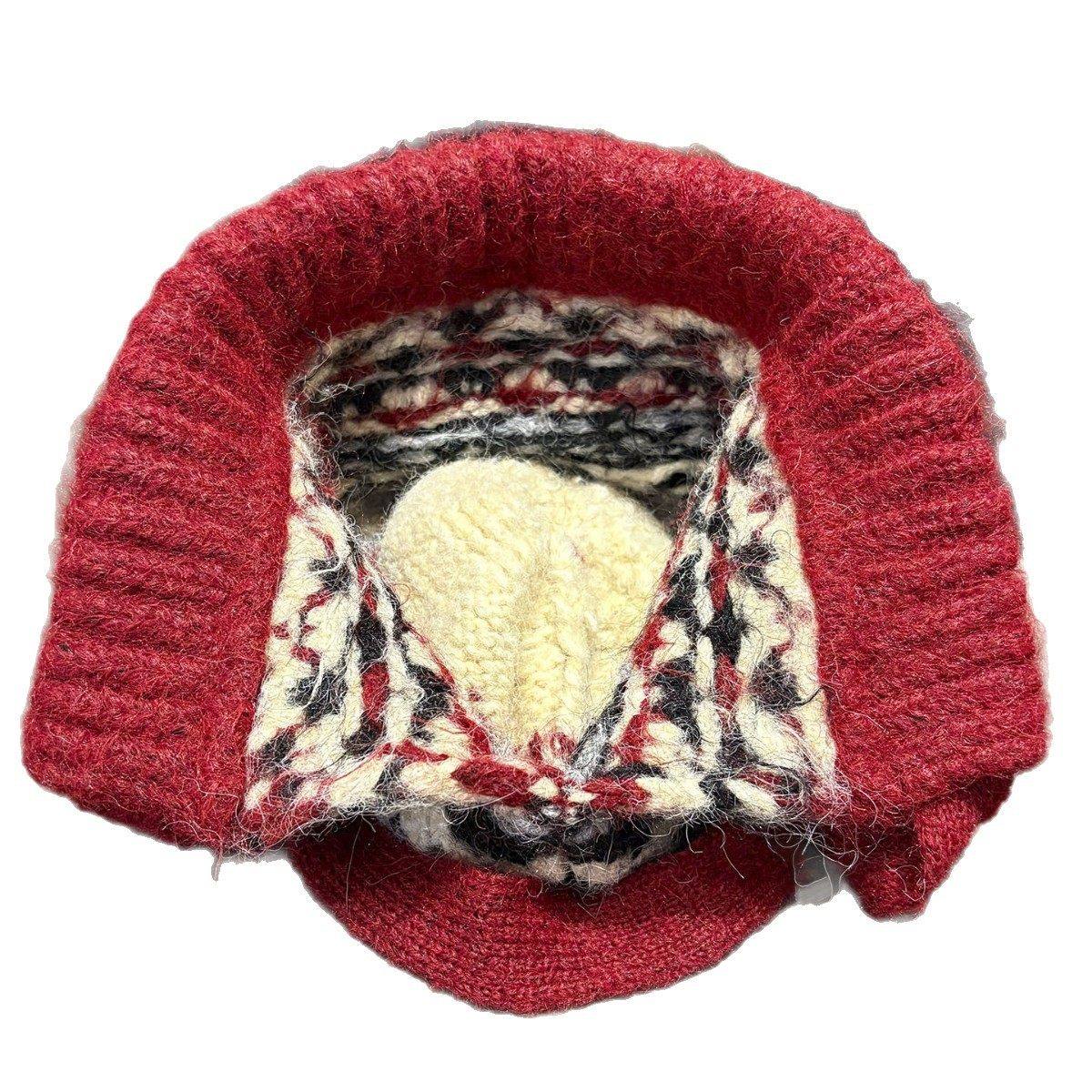 大头围帽子女士冬费尔岛风护耳帽保暖防寒毛线帽显脸小红色针织帽,淘宝优惠券,粉丝福利购,淘宝优惠卷