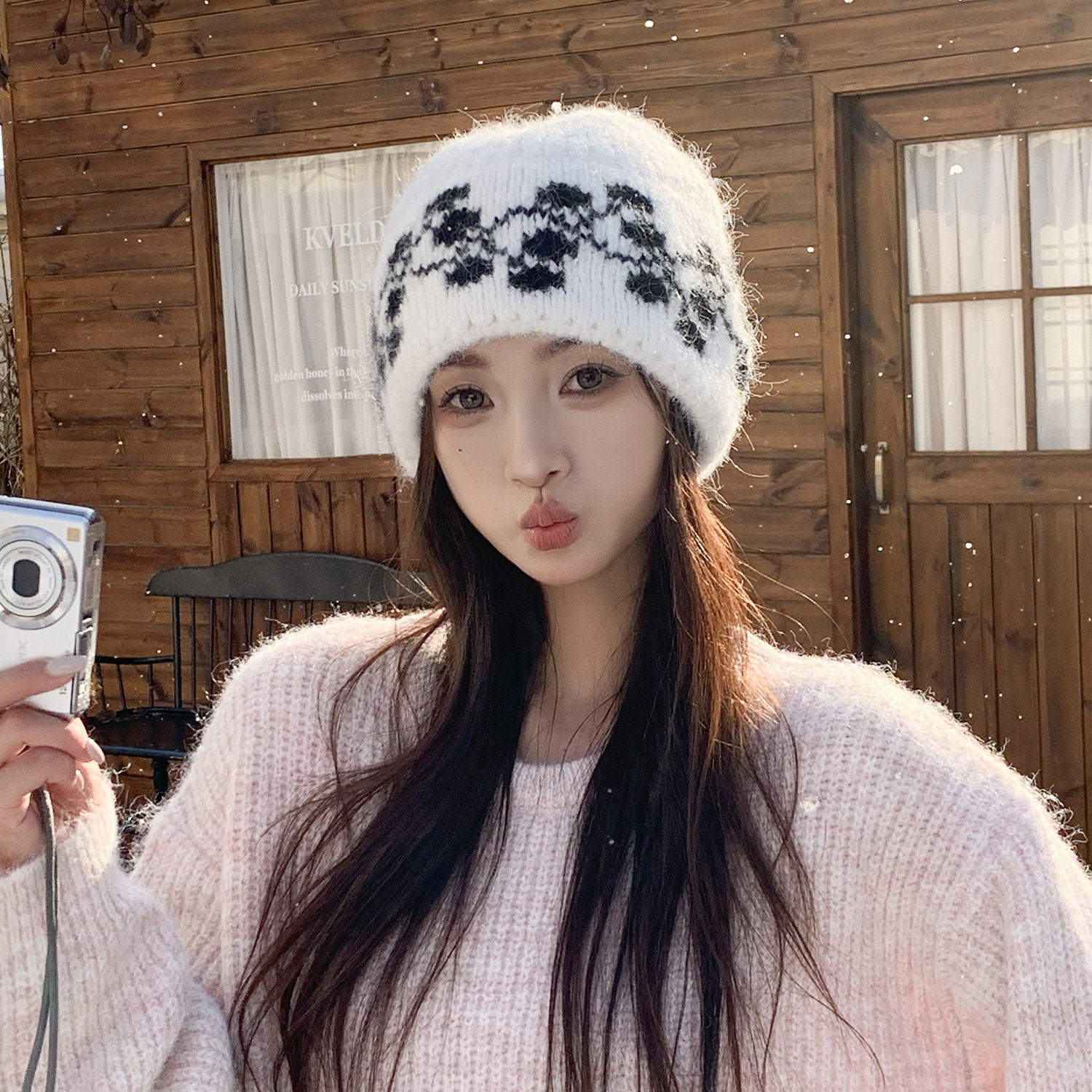 针织帽大头围帽子女士冬季冷帽加厚保暖防寒毛绒护耳帽提花毛线帽,淘宝优惠券,粉丝福利购,淘宝优惠卷