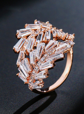 极速High Quality Cubic Zircon Open Rings New FashioWn Charm