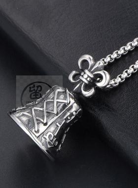 极速。Mens personality bell Necklace PendaNnt rock accessor