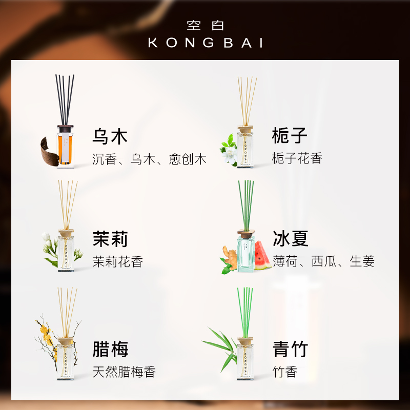 【国潮礼物】空白无火香薰室内清新自然花香茉莉栀子腊梅青竹
