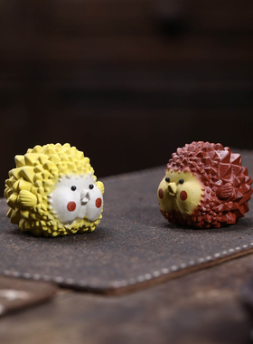 紫砂榴莲金鱼呆萌卡通桌面摆件