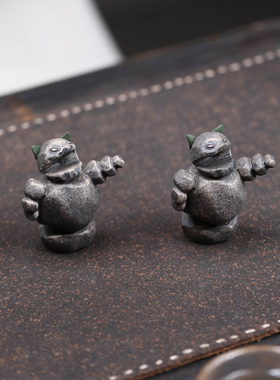 紫砂石矶娘娘卡通创意桌面摆件