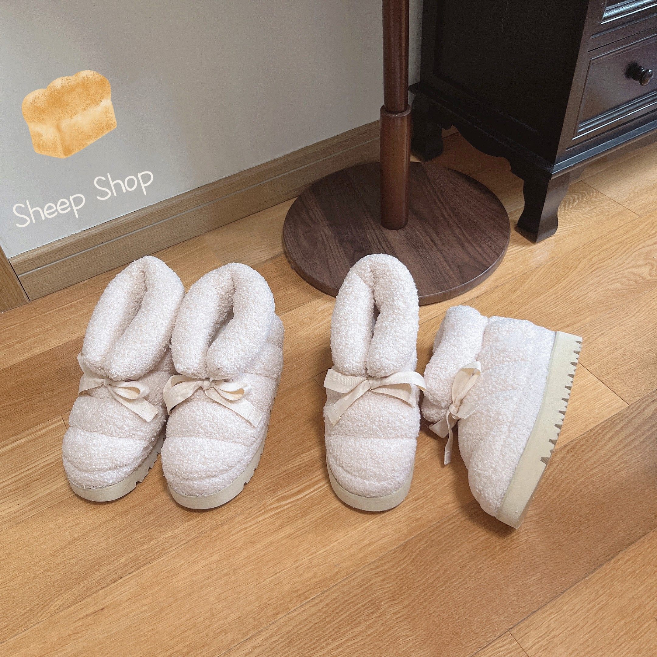 外穿原创吐司面包保暖棉鞋厚底雪地靴冬季蝴蝶结可爱男女情侣款,淘宝优惠券,粉丝福利购,淘宝优惠卷