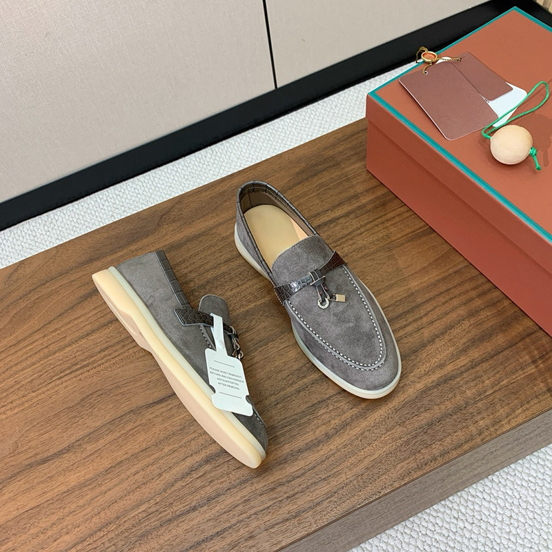 LP一脚蹬乐福鞋女麂皮意大利纯原平底流苏休闲懒人豆豆鞋男老钱风,淘宝优惠券,粉丝福利购,淘宝优惠卷