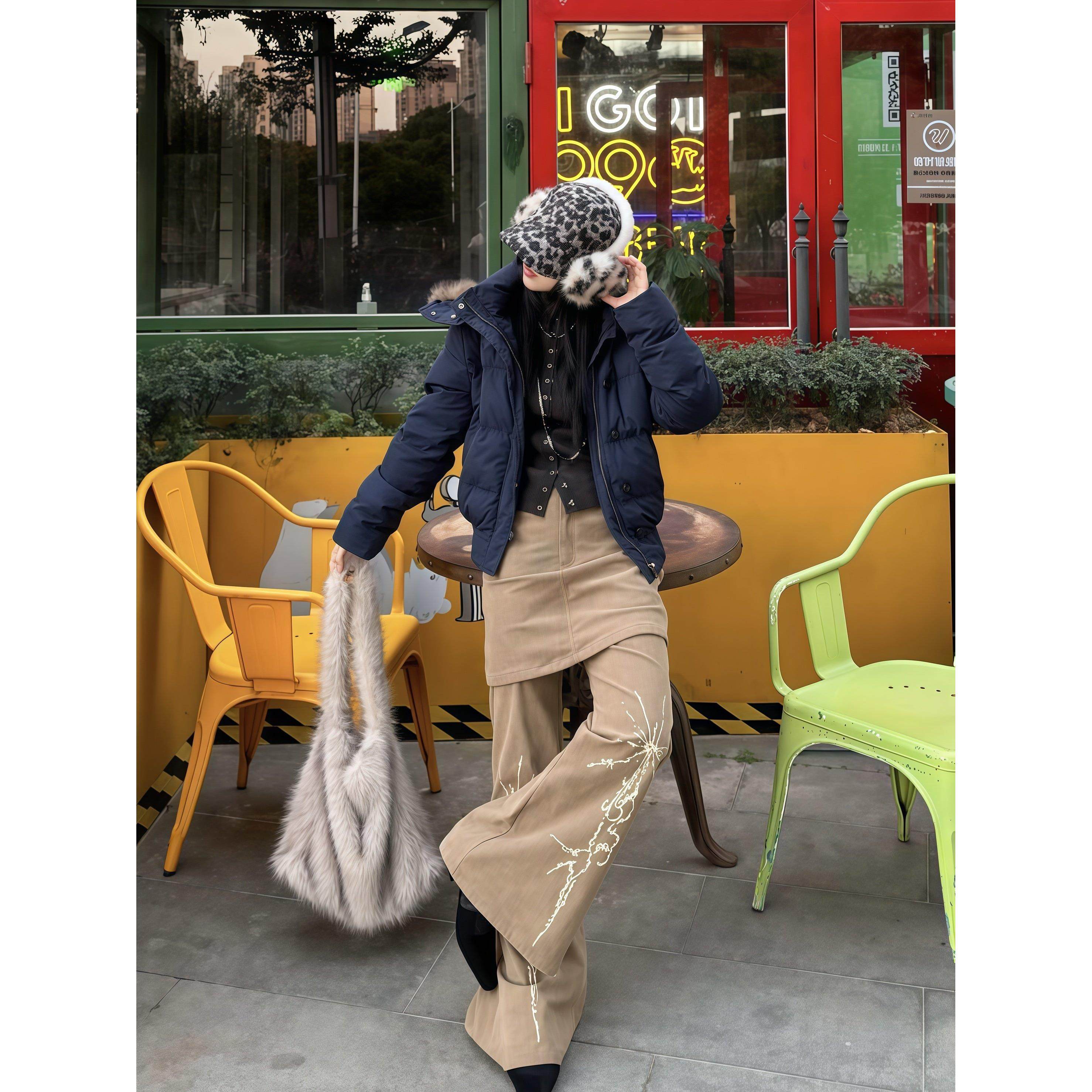 显瘦外套女藏青色冬季高级棉服2025新款小个子加厚棉衣短款菲奥娜,淘宝优惠券,粉丝福利购,淘宝优惠卷