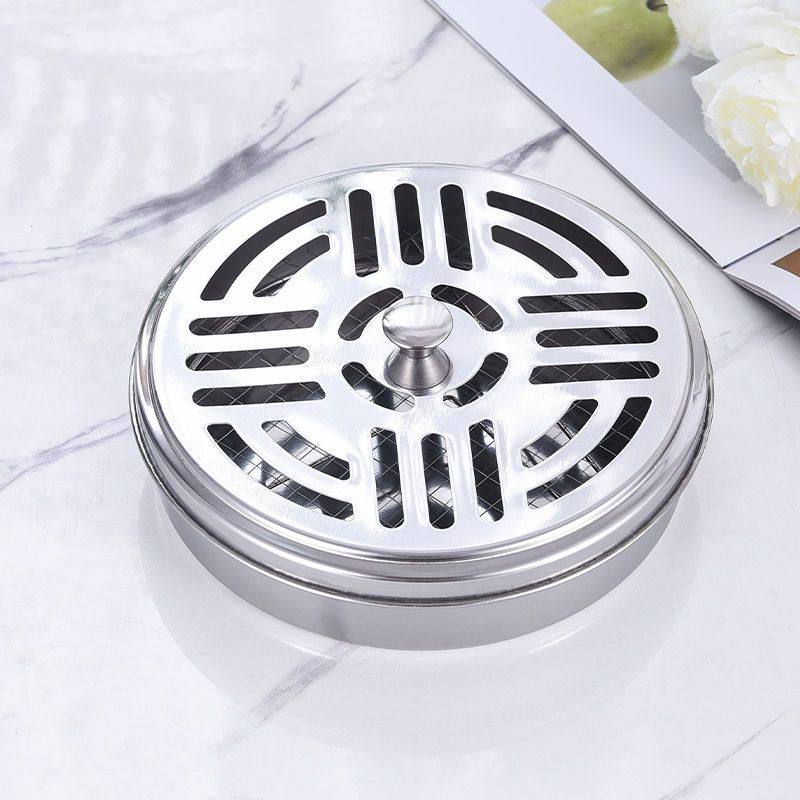 不锈钢蚊香盘托盘支架家用带盖接灰盘防火防烫创意香炉户外蚊香盒,淘宝优惠券,粉丝福利购,淘宝优惠卷