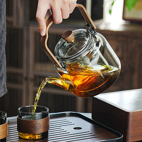 2026新款翔博胡桃木电陶炉煮茶器家用小型玻璃壶泡茶烧水电茶炉具 - 图2