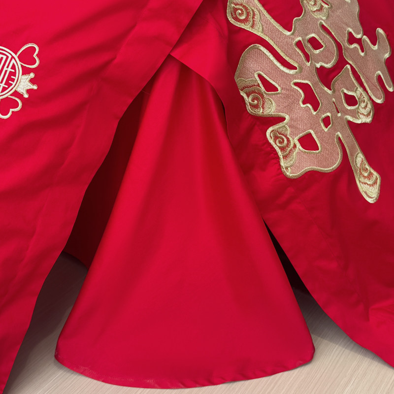 简约2026新款结婚四件套红色全棉被套婚庆婚房纯棉床上用品床单款,淘宝优惠券,粉丝福利购,淘宝优惠卷