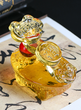 速发黄水晶迁宝如意摆件 吉财如意球招祥家居客厅装饰品乔元开业