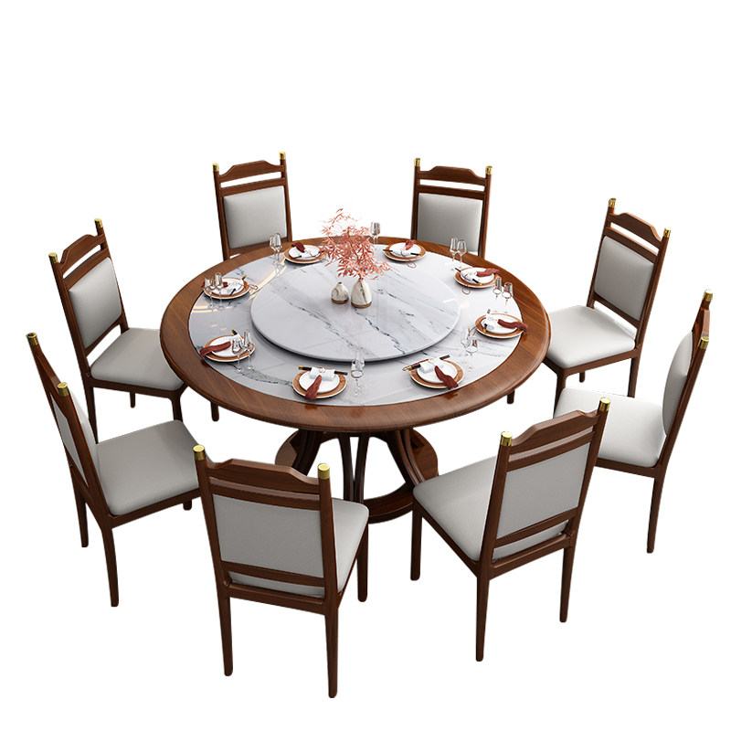 速发新中盘岩板大理石圆形6人餐桌简组合带转式椅约家用轻奢圆桌,淘宝优惠券,粉丝福利购,淘宝优惠卷