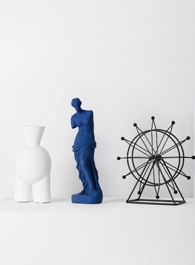 速发轻莱因蓝软装高级感克奢饰柜艺术摆件客厅玄关装酒品创意礼品