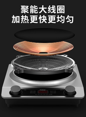 万利达凹面5000W电磁炉家用定时