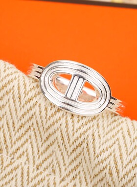 情侣对戒H家猪鼻子戒指银镀18k金