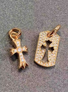 克罗家925纯银十字架满钻吊坠