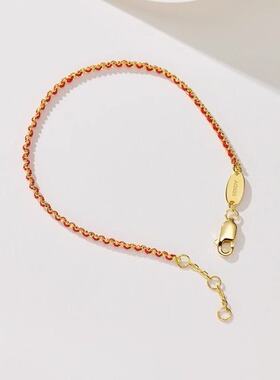 镀18k金情侣小米珠幸运红绳手链