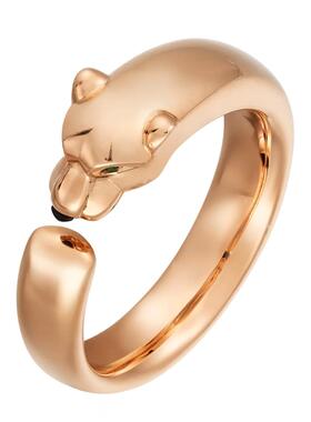 猎豹系列925纯银镀18K玫瑰金戒指