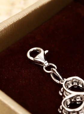 纯银镶满高碳钻送礼物四叶草手链