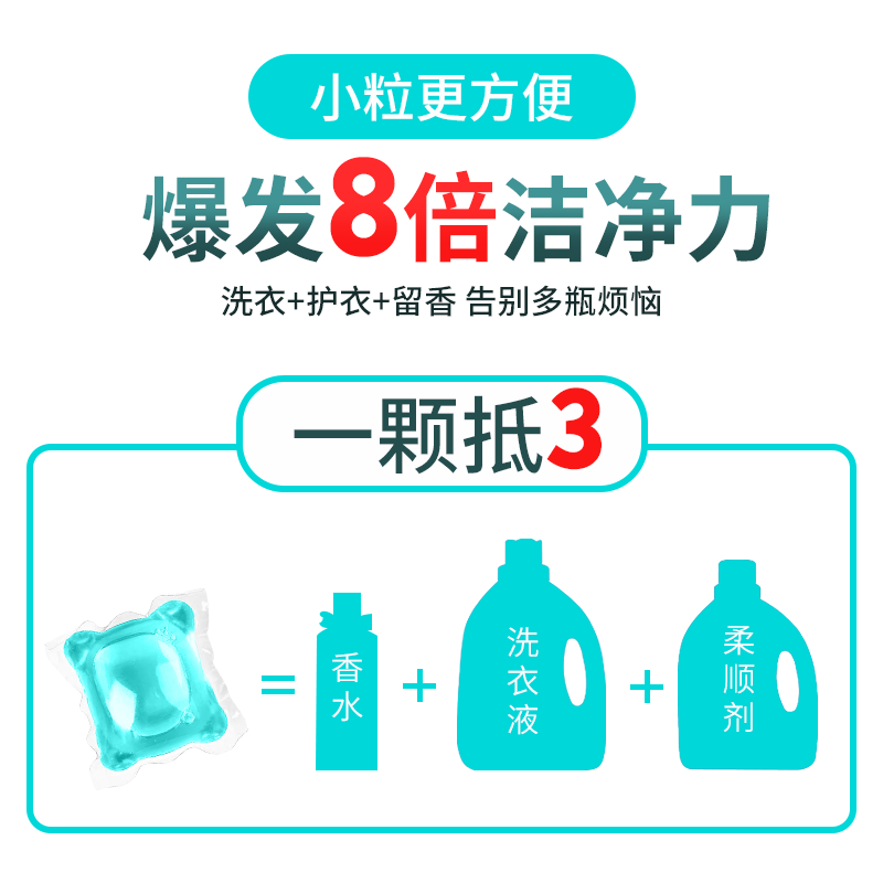 洗衣凝珠去污留香高浓缩洗衣凝珠200颗一盒