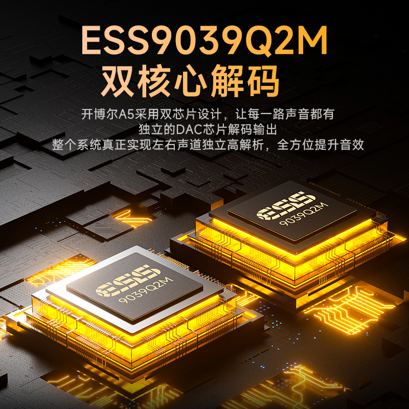 开博尔A5音频解码耳放一体机ES9039Q2M发烧hifi蓝牙dsd512硬解 - 图1