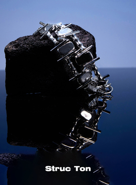 StrucTon纯银荆棘嘻哈竹节手链