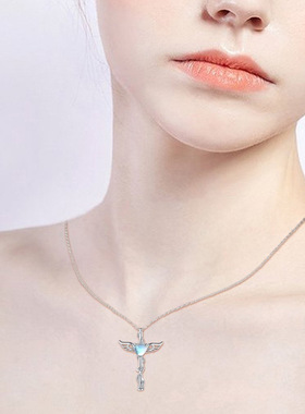 Design Feeling Necklace Cross Love Wings Design Jewelry