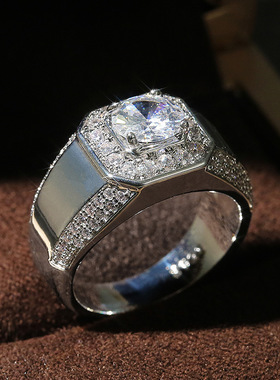 Luxury Ring Men's Silver Plating Simulation Jewelry Hot Sale
