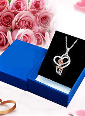 Women's Flower Necklace Luxury Love Rose Hollow Design