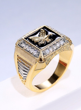 Best-selling New Style Men's Plated Eagle Diamond Ring