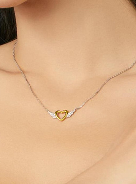 Simple Love Hollow Necklace Angel Wings Gift Holiday Gift