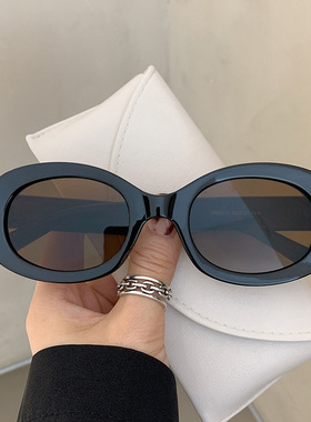 日系Moleubak欧美个性椭圆墨镜女夏百搭复古潮流街拍夏季开车