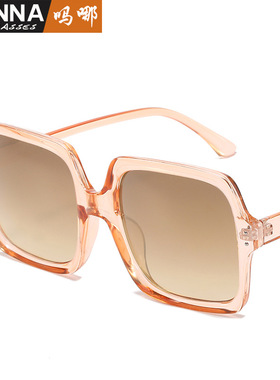 日系Moleubak新款时尚潮流大框太阳镜香槟色复古米丁墨镜ins街拍