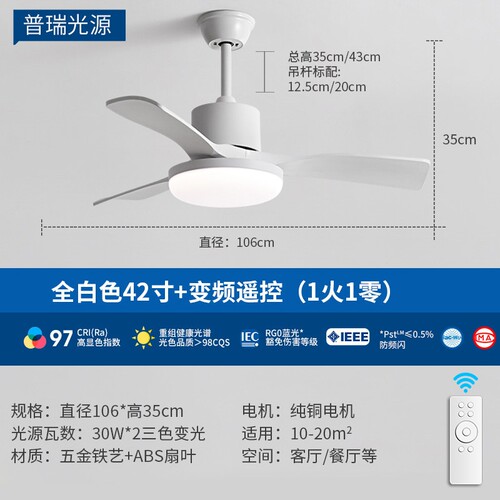 复古风扇灯2025新款客厅吊扇灯餐扇一体变频卧室电风扇吊灯厅灯风 - 图2
