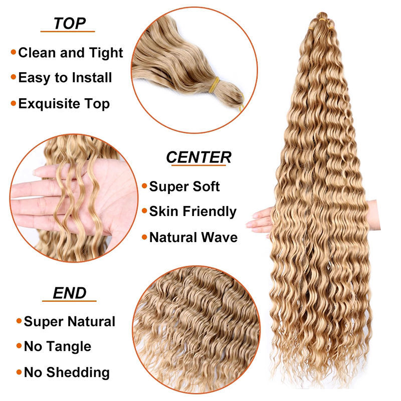 30in Loose Deep Wave Twist Crochet Braiding Hair Extensions-图1