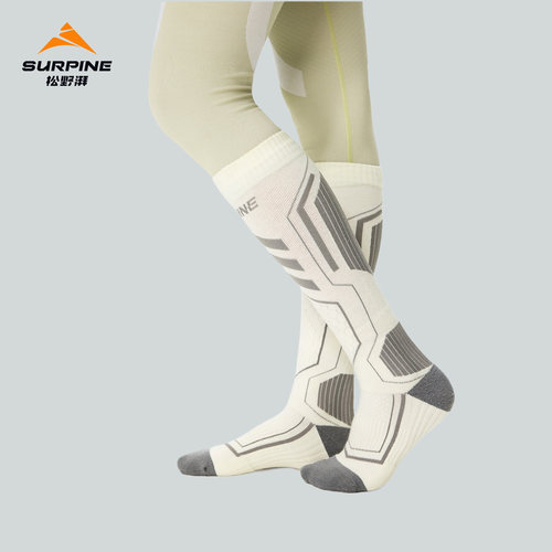 SURPINE松野湃美利奴羊毛滑雪袜子保暖压缩袜户外长筒袜男女透气 - 图2