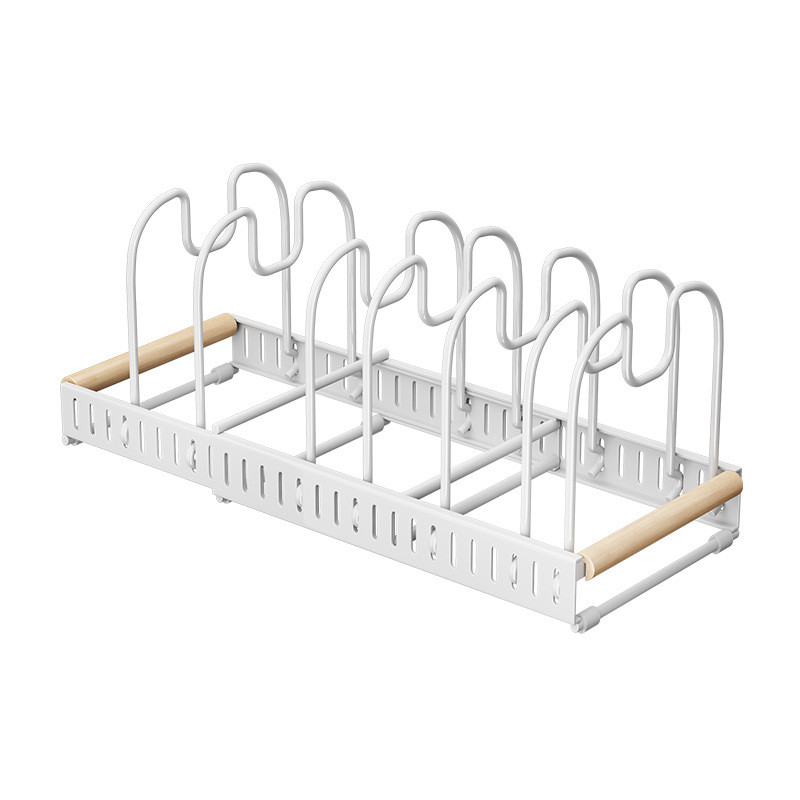 帅仕可调节锅具收纳架厨房锅架置物架橱柜内台面碗碟架家用锅秦之 - 图2